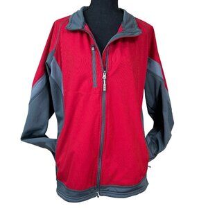 Elevate Audi Women's Red Black Full Zip Soft Shell Sports Jacket, Size 2X